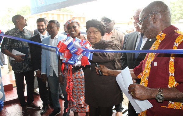 Ribbon cutting ceremony by President Ellen J. Sirleaf